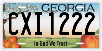 GA license plate CXI1222