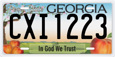 GA license plate CXI1223
