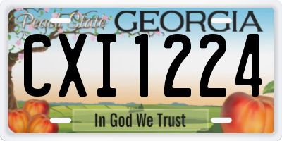 GA license plate CXI1224