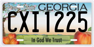 GA license plate CXI1225