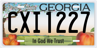 GA license plate CXI1227