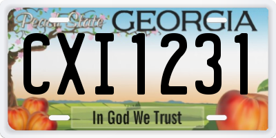 GA license plate CXI1231