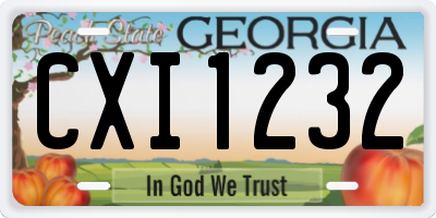 GA license plate CXI1232