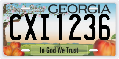 GA license plate CXI1236