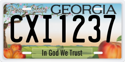 GA license plate CXI1237