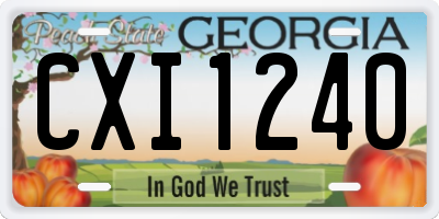 GA license plate CXI1240