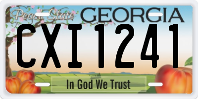 GA license plate CXI1241