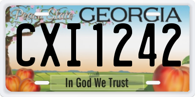 GA license plate CXI1242