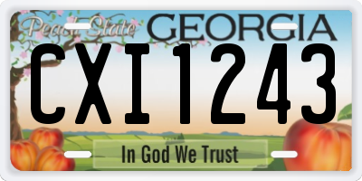 GA license plate CXI1243