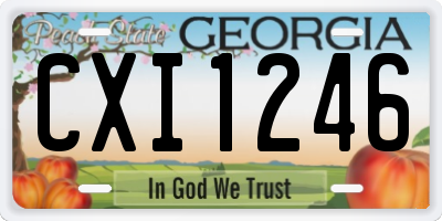 GA license plate CXI1246