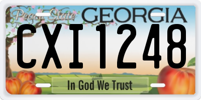 GA license plate CXI1248