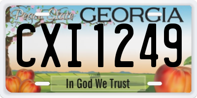 GA license plate CXI1249
