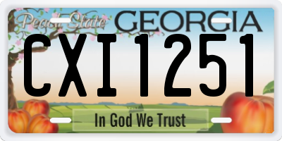 GA license plate CXI1251