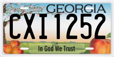 GA license plate CXI1252