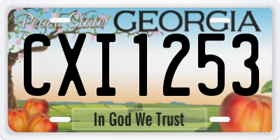 GA license plate CXI1253