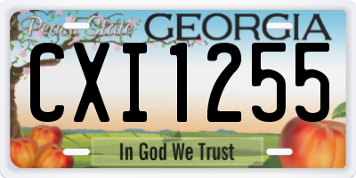 GA license plate CXI1255