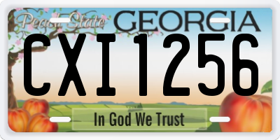 GA license plate CXI1256