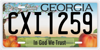 GA license plate CXI1259