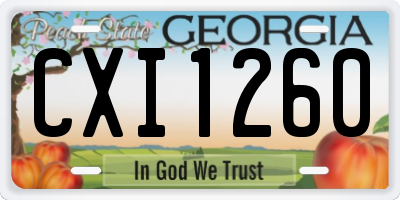 GA license plate CXI1260