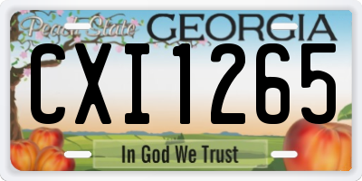 GA license plate CXI1265
