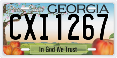 GA license plate CXI1267