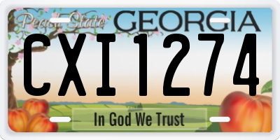 GA license plate CXI1274