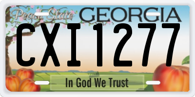 GA license plate CXI1277