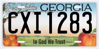 GA license plate CXI1283