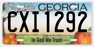 GA license plate CXI1292
