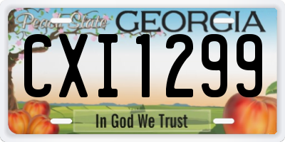 GA license plate CXI1299