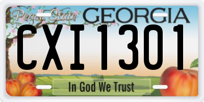GA license plate CXI1301