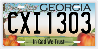 GA license plate CXI1303