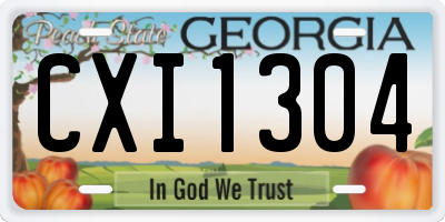 GA license plate CXI1304