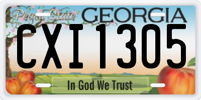 GA license plate CXI1305