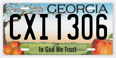 GA license plate CXI1306