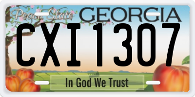 GA license plate CXI1307