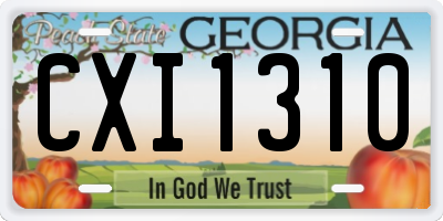GA license plate CXI1310