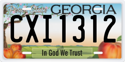 GA license plate CXI1312