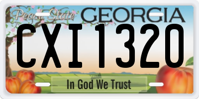 GA license plate CXI1320