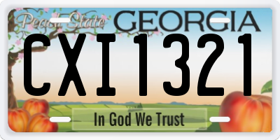 GA license plate CXI1321