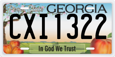 GA license plate CXI1322
