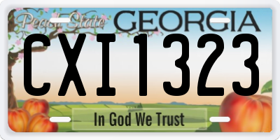 GA license plate CXI1323