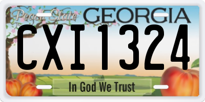 GA license plate CXI1324