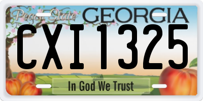 GA license plate CXI1325