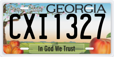 GA license plate CXI1327