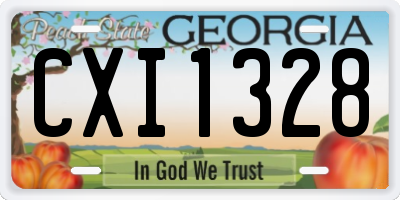 GA license plate CXI1328