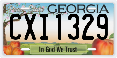 GA license plate CXI1329