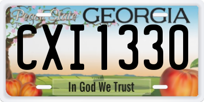 GA license plate CXI1330