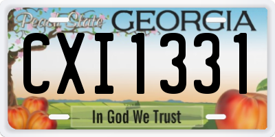 GA license plate CXI1331