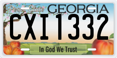 GA license plate CXI1332
